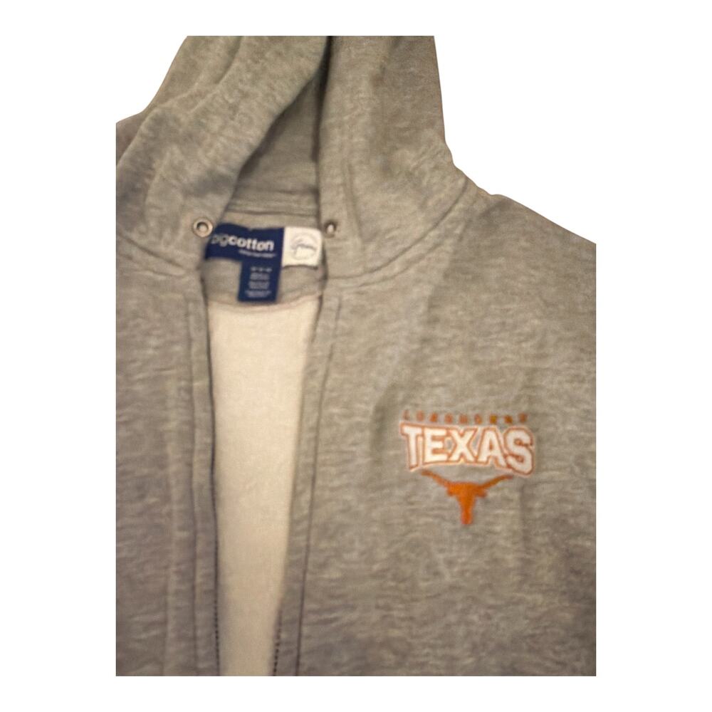 Big Cotton Texas Longhorns Grey Zip Hoodie Medium